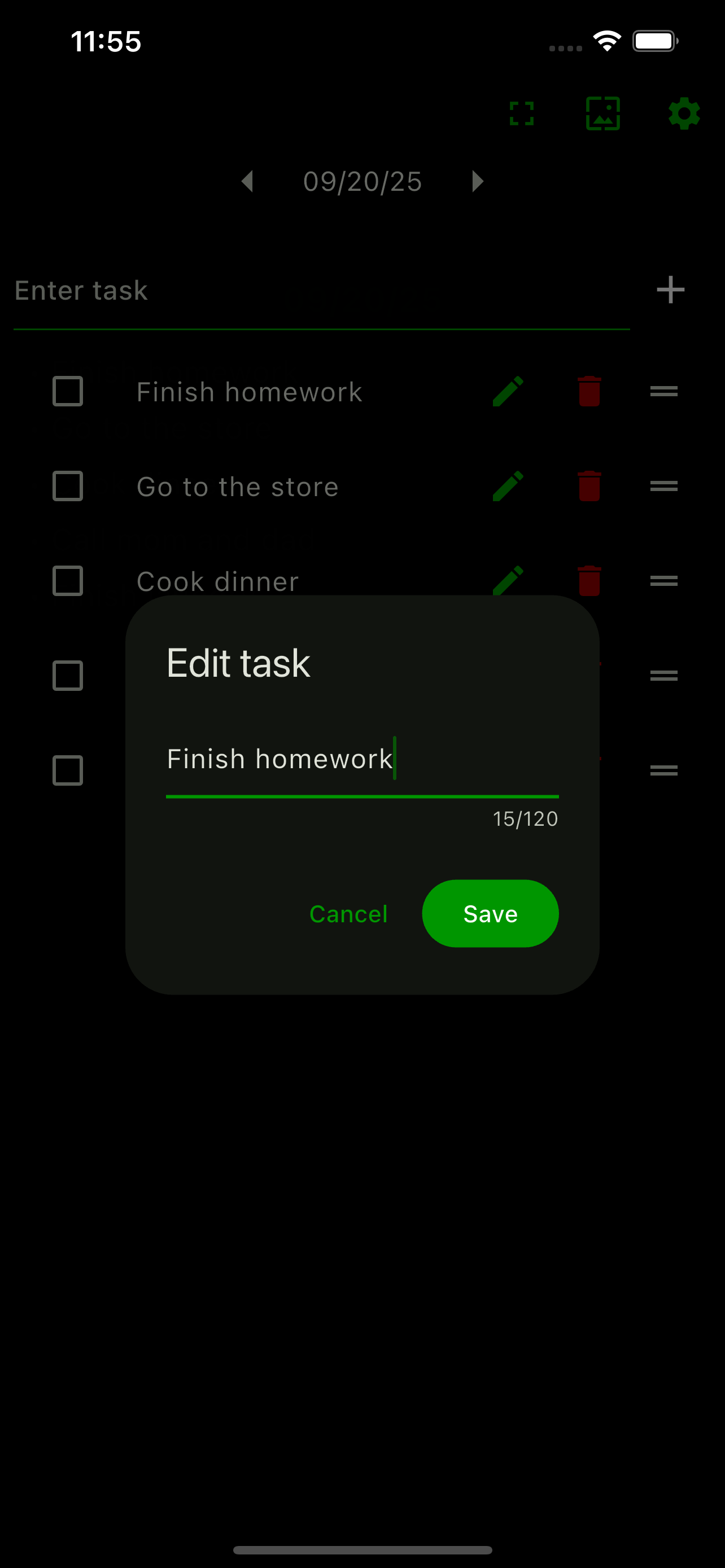 Edit window